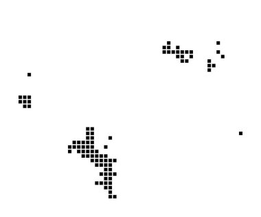 Seyşeller Haritası Adanın dikdörtgenlerle dolu noktalı stil Kenarları