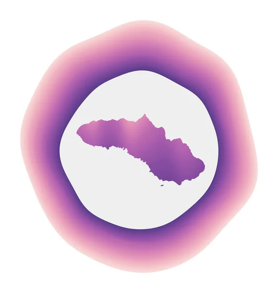 Icono de Sumba Colorido logotipo degradado de la isla Rojo púrpura Sumba signo redondeado con mapa para su — Vector de stock