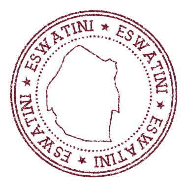 Ülke haritası olan Svaziland yuvarlak kauçuk damgası dairesel metin ve kırmızı pasaport damgası