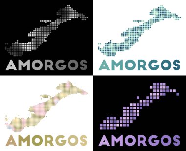 Amorgos Haritası Amorgos Haritası Adanın Noktalı Tarzı Kenarlarıyla Dolu