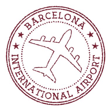 Barcelona Uluslararası Havalimanı logo vektör illüstrasyonunun damgası
