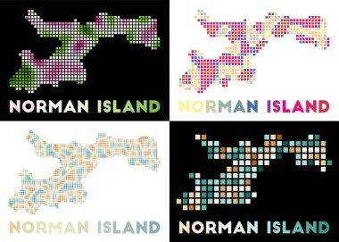 Norman Adası Haritası Norman Adası 'nın Noktalı Haritası Adanın Sınırları Dolu