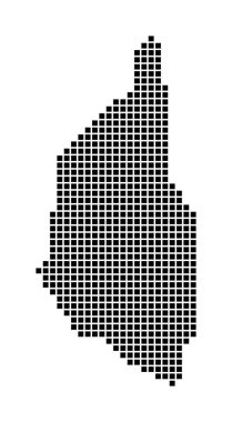 Penang Adası Haritası Adanın Noktalı Stili Adanın Sınırlarıyla Dolu