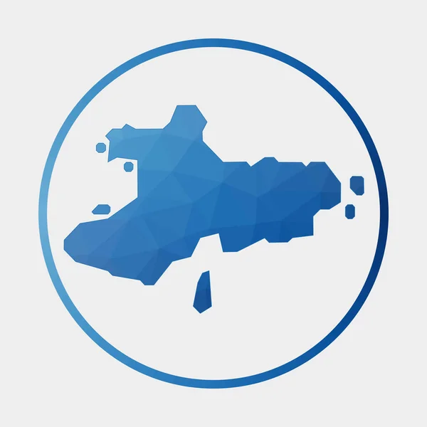 Union Island icoon Polygonale kaart van het eiland in gradiënt ring Rond laag poly Union Island teken — Stockvector