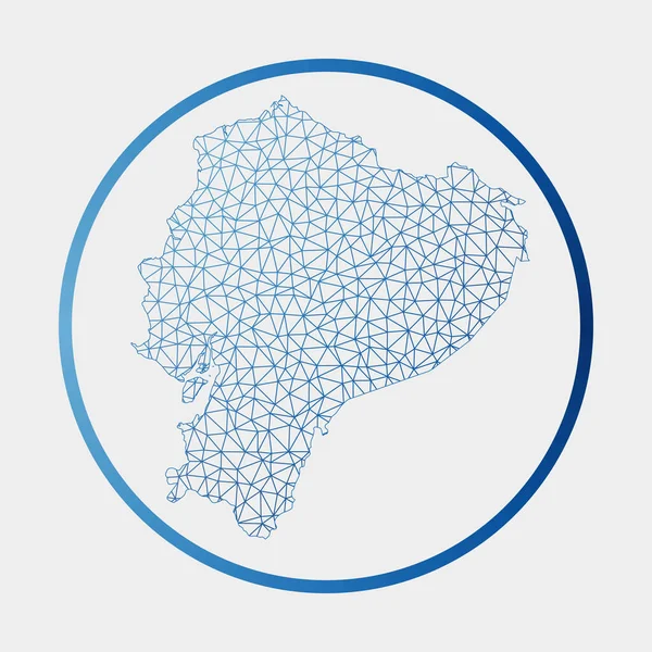 Ícone do Equador Mapa de rede do país Assinatura Round Ecuador com anel gradiente Tecnologia — Vetor de Stock