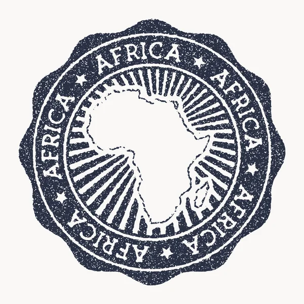 Африканський штамп Гумова марка з назвою та картою зображення вектора континенту — стоковий вектор
