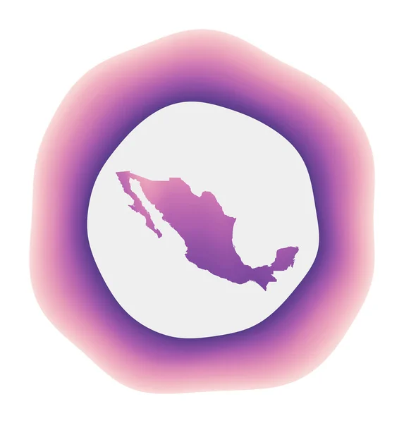 México icono Colorido logo degradado del país Rojo púrpura México signo redondeado con mapa para su — Archivo Imágenes Vectoriales