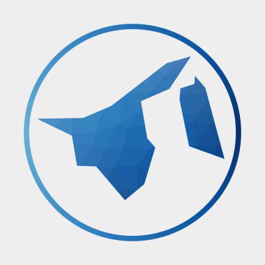 Brunei simgesi, ülkenin gradyan halka içindeki Çokgen haritası. Düşük tonlu Brunei yuvarlak polimerisi Vektör işareti