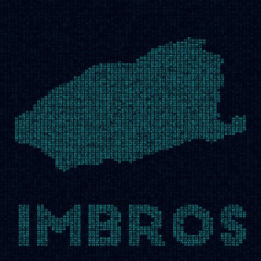 Imbros teknisyen haritası ada adı Neat vektörlü Imbros siber haritası ile ada sembolü