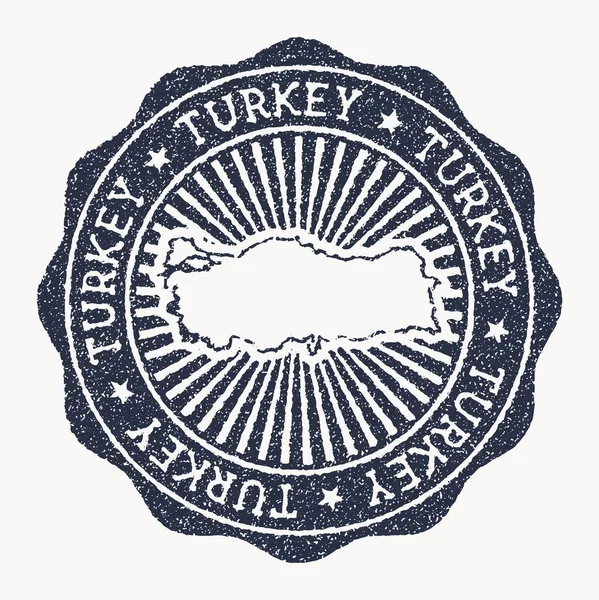 Турецька марка Маршрут Гумова гума з ім'ям та картою зображення вектора країни — стоковий вектор