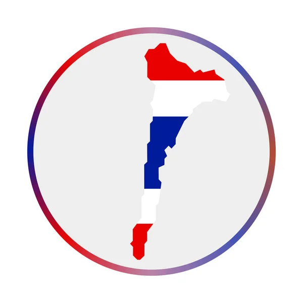 Icône Ko Samet Forme de l'île avec drapeau Ko Samet Signe rond avec drapeau couleurs anneau dégradé — Image vectorielle