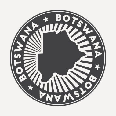 Botswana round logo Vintage travel badge with the circular name and map of country vector clipart