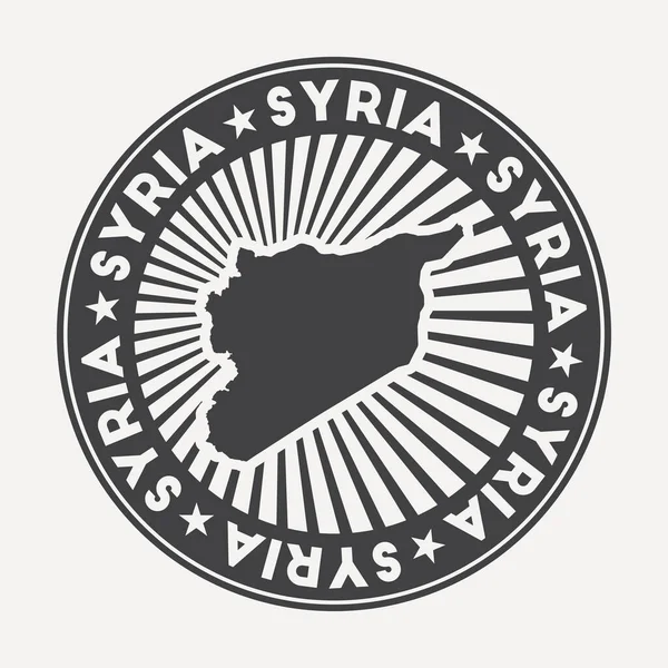 Okrągłe logo Syrii Odznaka Vintage z okrągłą nazwą i mapą wektora kraju — Wektor stockowy