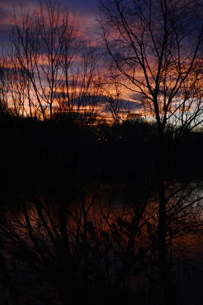 Sesto Calende Sonnenuntergang See — Stockfoto