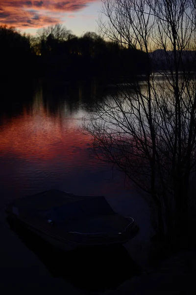 Сесто Календе Закат Озере — стоковое фото