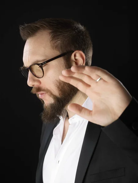 Retrato Hombre Caucásico Plano Estudio — Foto de Stock