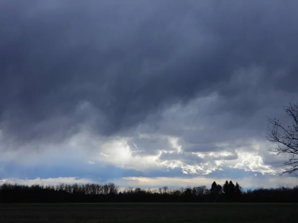 Ciel Avec Nombreux Nuages — Photo