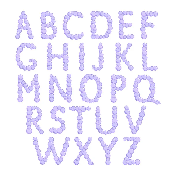Alphabet Blasenbuchstaben Schaumfontvektorillustration — Stockvektor