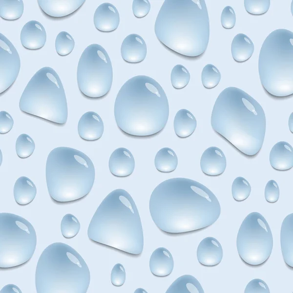 Безшовний візерунок з краплями води, фон з блакитними плямами води, векторні шпалери — стоковий вектор