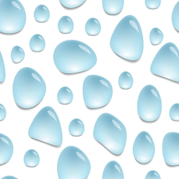 Seamless Pattern Water Drops Background Blue Water Spots Vector Wallpaper — Stock Vector