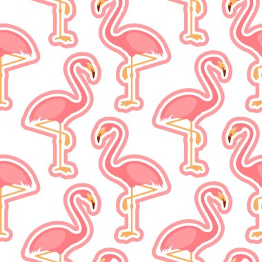 Anahat, eğilim arka plan, vektör çizim ile pembe flamingo, flamingo figür ile Seamless modeli