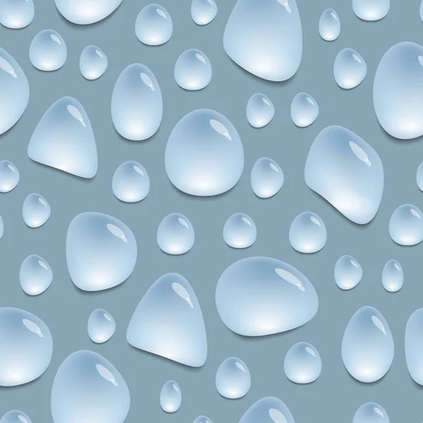 Бесшовный Рисунок Капельками Воды Фон Голубыми Пятнами Воды Векторные Обои — стоковый вектор