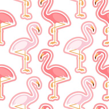 Anahat, eğilim arka plan, vektör çizim ile pembe flamingo, flamingo figür ile Seamless modeli