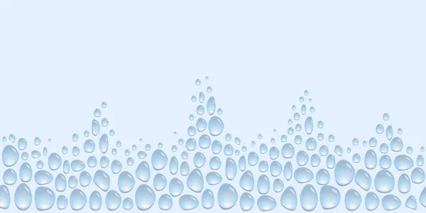 Горизонтальна Нижня Прикраса Краплями Води Парна Поверхня Фон Блакитними Плямами — стоковий вектор
