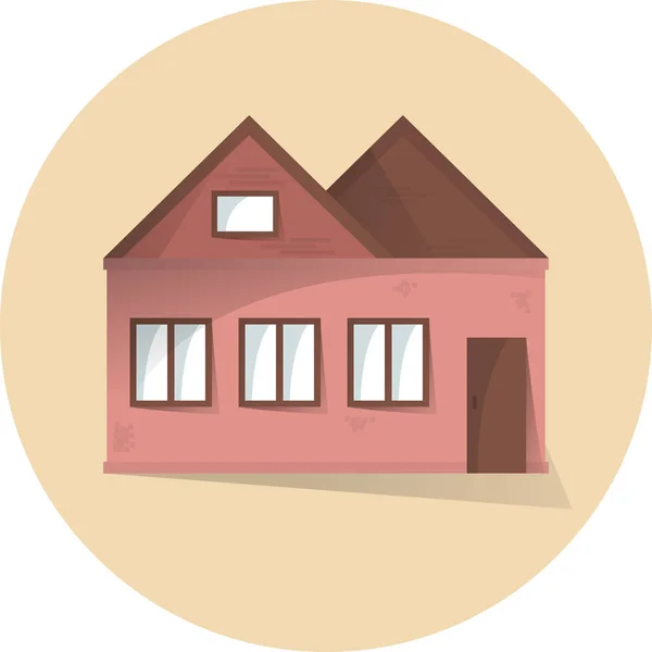 Ilustración Plana Casa Plano Con Vector Las Sombras Exterior Casero — Archivo Imágenes Vectoriales