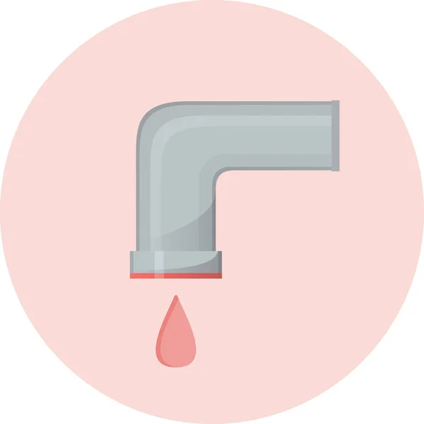 Icono Agua Caliente Grifo Agua Simple Ilustración Vector Semi Plana — Archivo Imágenes Vectoriales