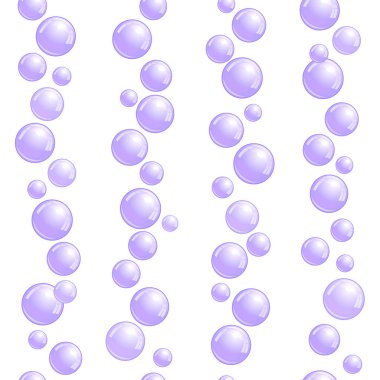 Dikey sorunsuz sabun köpüğü çizgili, gerçekçi su boncuk, mor lekeler, vektör köpük çizim içeren satırları