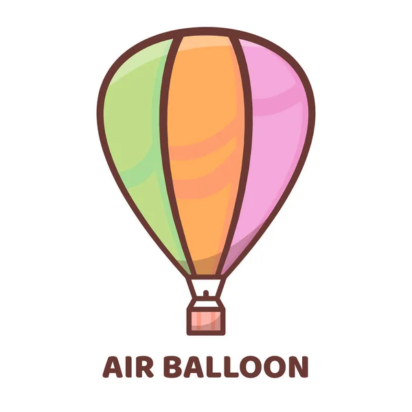 Aranyos hőlégballon, vázlat, ábra gyermekek. Vektor — Stock Vector