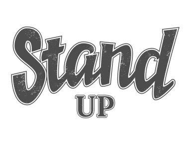 Anahat ve grange doku, vektör komedi ifade ile stand up işareti