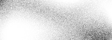 Black dotted grain gradient texture. Subtle stippled gritty sand overlay. Grunge sprayed noise background. Vector grit speck wallpaper. Rough distressed dotwork backdrop with particles, dust, speckles