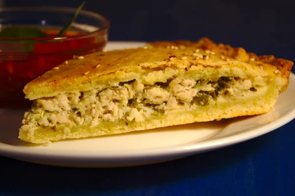 Tarte Viande Deux Croûtes Aux Légumes — Photo