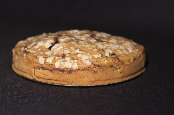 Gâteau Marbre Citrouille Chocolat Avec Des Flocons Amande — Photo