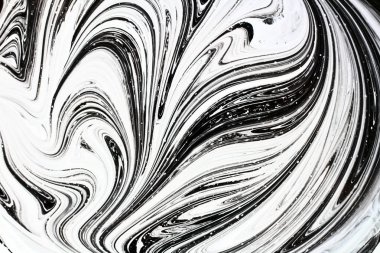 iki renk soyut görüntü karıştırma. Beyaz ve siyah boya dairelerinin dokusu