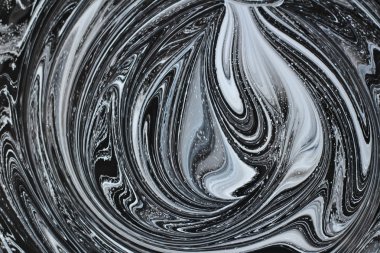 iki renk soyut görüntü karıştırma. Beyaz ve siyah boya dairelerinin dokusu