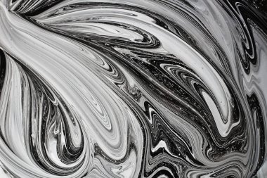 iki renk soyut görüntü karıştırma. Beyaz ve siyah boya dairelerinin dokusu