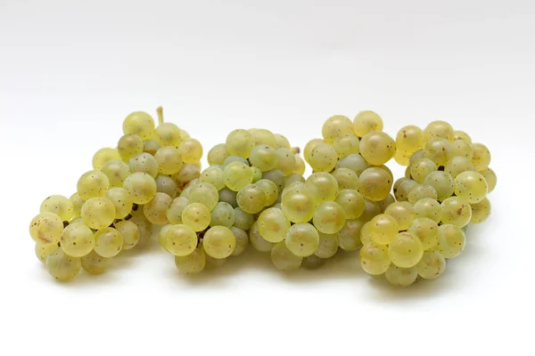 Racimo verde aislado de uvas sobre un fondo blanco — Foto de Stock