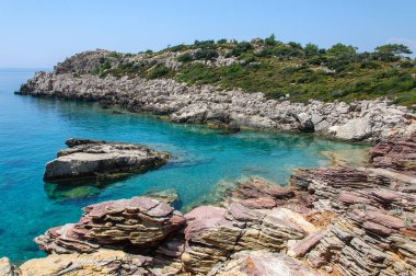 Likya yolu Seaside görünümünden Akdeniz kıyısında Türkiye