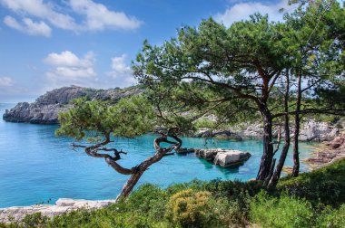 Seaside view from Lycian Way along Mediterranean coast Turkey clipart