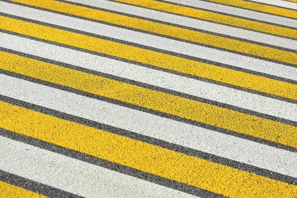 Passerelle Routière Asphalte Avec Lignes Marquage Rayures Blanches Jaunes — Photo