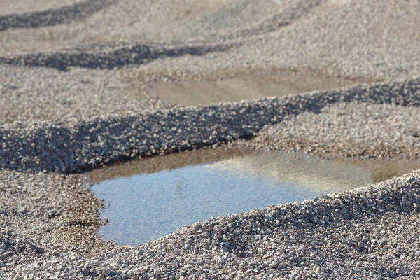 Breakstone Geçmişi Yol Çakılları Çakıl Dokusu Ezilmiş Çakıl Zemini Kireç — Stok fotoğraf