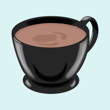 3D konsept illüstrasyon kapuçino kahvesi çizimi