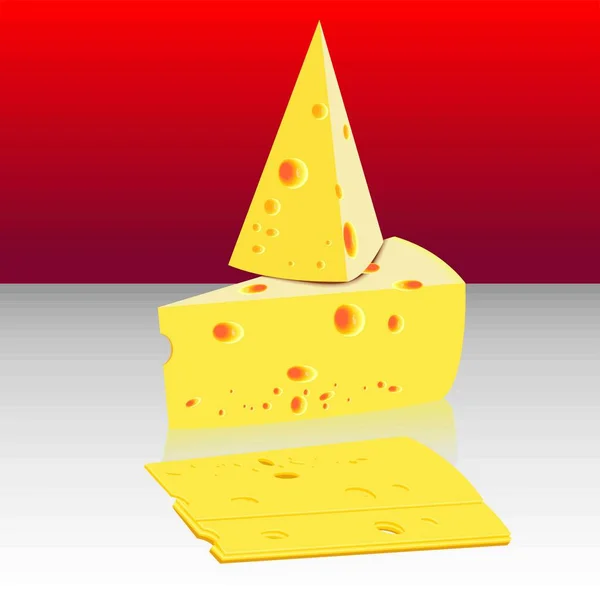 Konzept Illustration Zeichnung Käse — Stockvektor