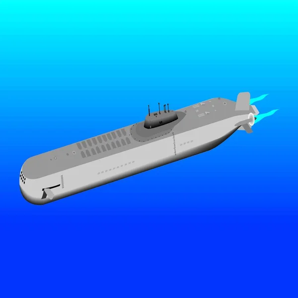 Концепция Рисунок Подводной Лодки — стоковый вектор