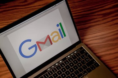 Dallas, Texas, Amerika Birleşik Devletleri - 5 Ekim 2018: Gmail logo üstünde Laptop perde