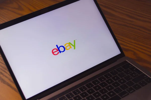 Dallas Texas Sverige 2018 Fotografi Ebay Logotypen Datorskärmen — Stockfoto