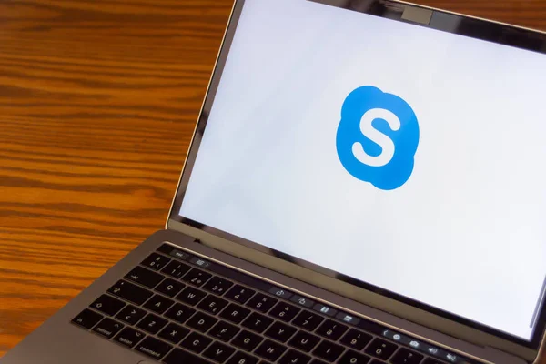 Dallas Texas Stati Uniti 2018 Fotografia Del Logo Skype Sullo — Foto Stock